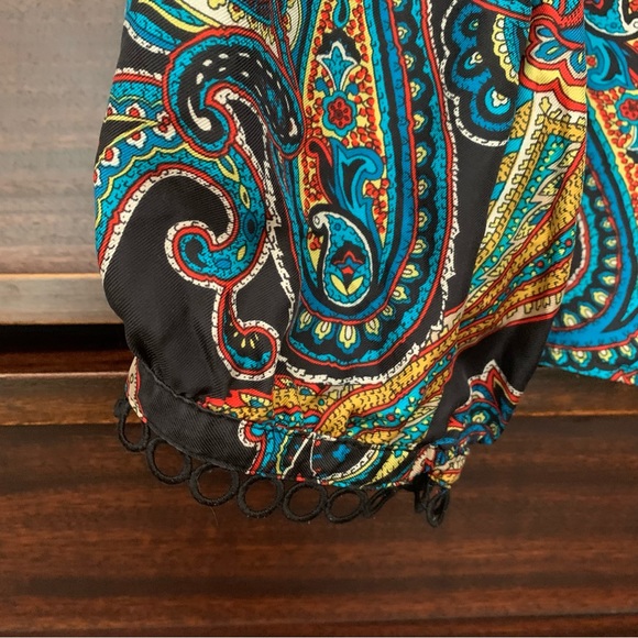 J. Crew Paisley Print Long-Sleeve Silk Blouse, Size Large/XL - Picture 6 of 13